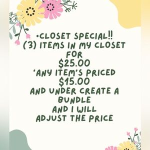 BUNDLE SPECIAL 🌸🌸(3) Items for $25.00